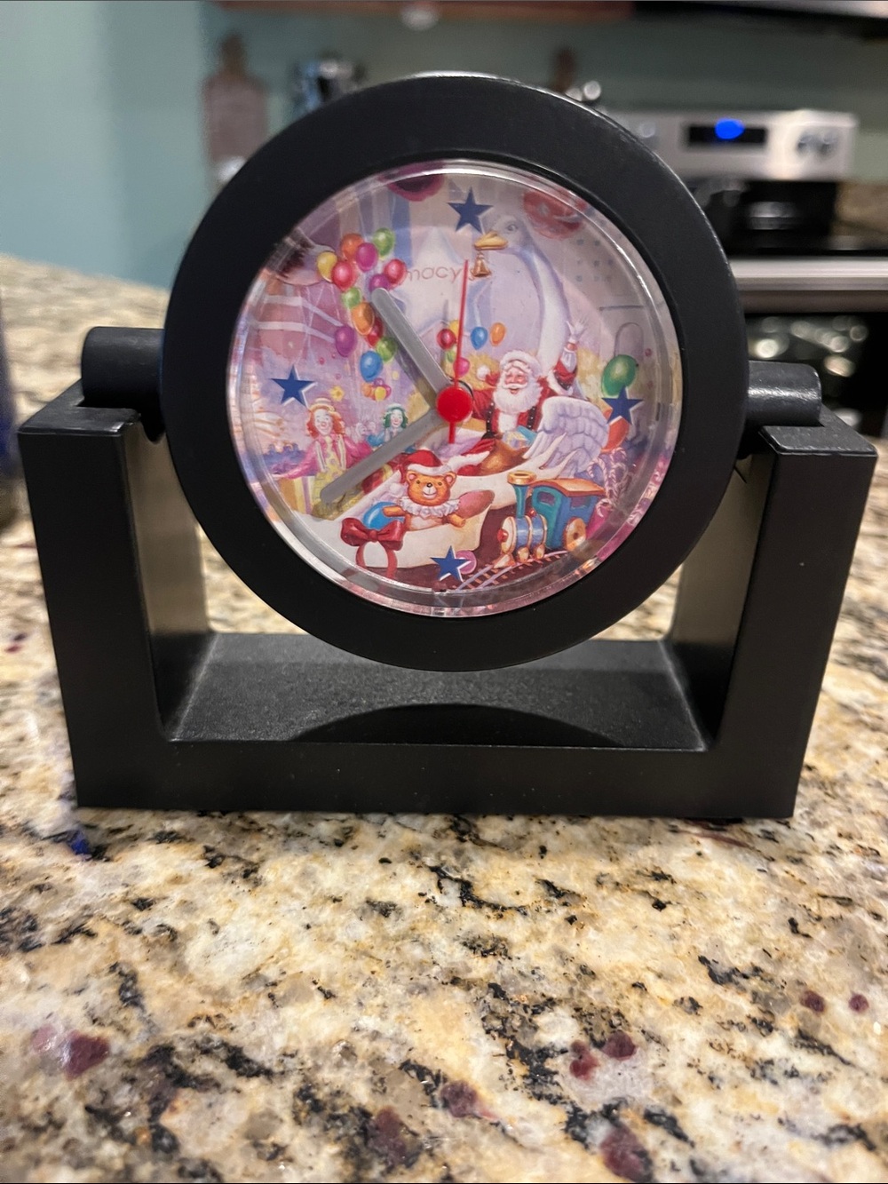 Light plastic Macys thanksgiving day parade(santa) Black Table Clock